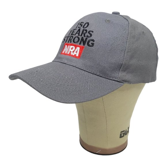 NRA Adult Strapback Cap Trucker Baseball 150 Years Strong Hat 2 Tone Gray - Picture 3 of 12